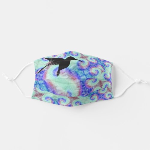 Tie Dye Print With Hummingbird Adult Cloth Face Mask