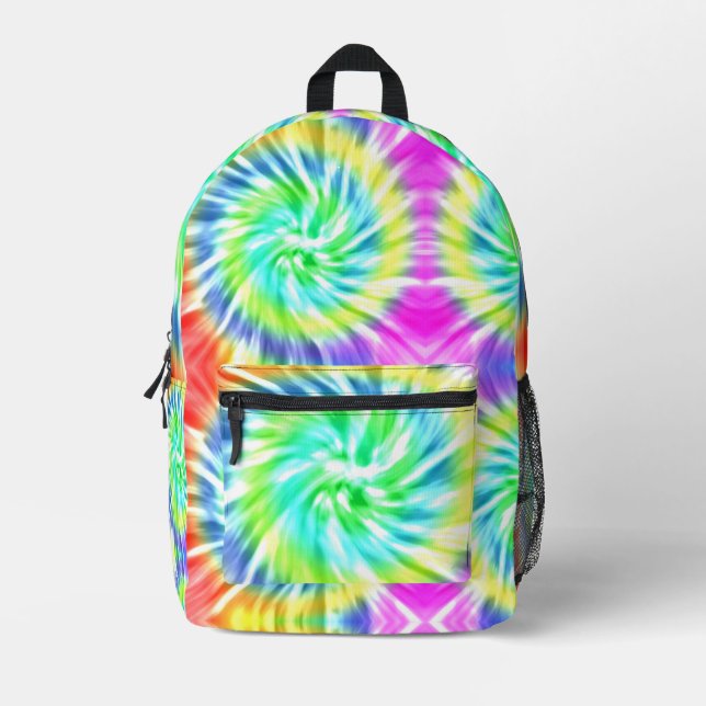 Tie Dye Psychedelic  Printed Backpack (Front)