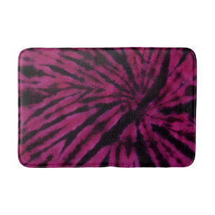 Tie-Dye Purple Pink Black Hippie Retro Pattern Bath Mat