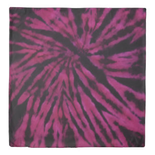 Tie-Dye Purple Pink Black Hippie Retro Pattern Duvet Cover