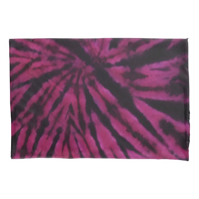 Tie-Dye Purple Pink Black Hippie Retro Pattern  Pillow Case (Front)