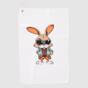 Tie-Dye rabbit bunny Peace Sign Hippie Golf Towel