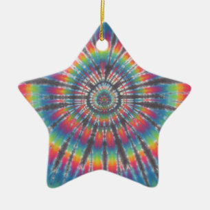 Tie Dye Rabbit Hole Ceramic Ornament