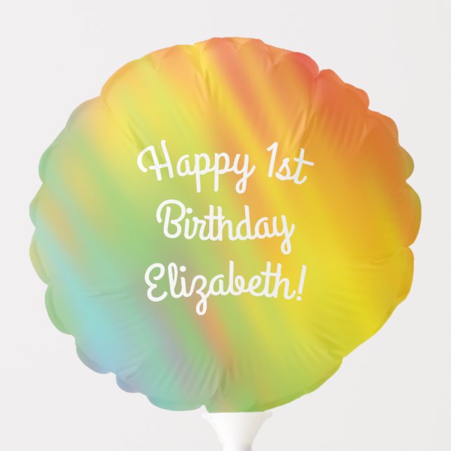 Tie Dye Rainbow Birthday Party Balloon (Front)