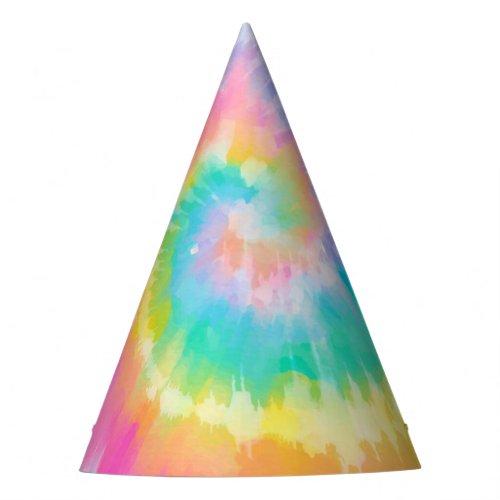 Tie Dye Rainbow Birthday Party Hat Kids