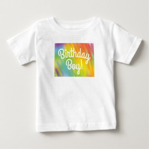 Tie Dye Rainbow Birthday Party Kids Cute Baby T_Shirt