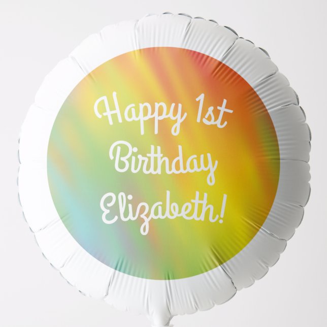 Tie Dye Rainbow Birthday Party Kids Cute Balloon (Front)