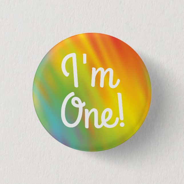 Tie Dye Rainbow Birthday Party Kids Cute Button (Front)