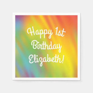 Tie Dye Rainbow Birthday Party Napkins