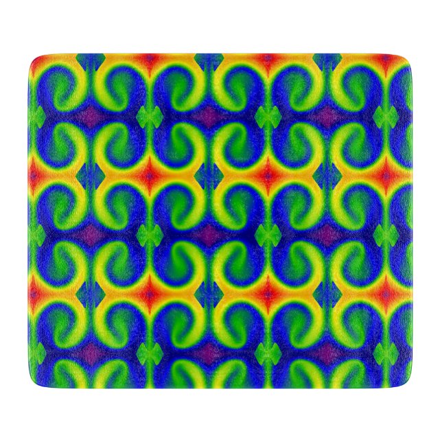 Tie Dye Rainbow Colors Pattern Cutting Board (Front)