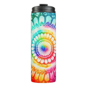 Tie Dye Rainbow Colors Retro Hippie Groovy Thermal Tumbler