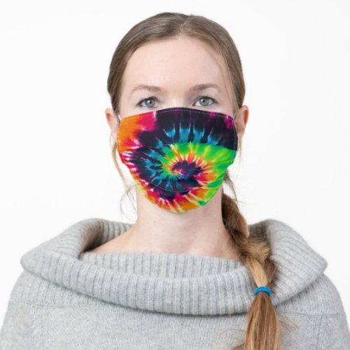 Tie Dye Rainbow Hippie Psychedelic Retro Pattern Adult Cloth Face Mask