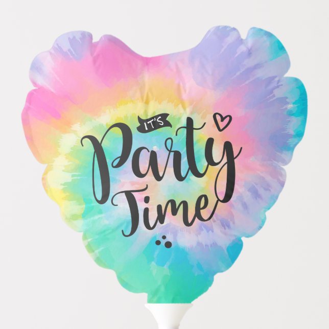 Tie Dye Rainbow Party Balloon (Front)