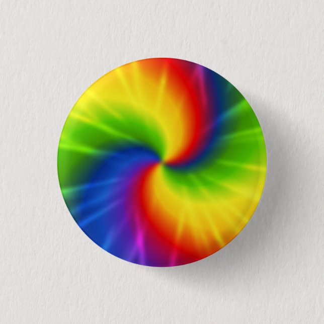 Tie Dye Rainbow Pattern Button (Front)