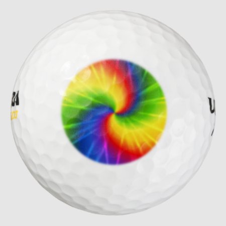 Tie Dye Rainbow Pattern Golf Balls