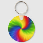 Tie Dye Rainbow Pattern Keychain at Zazzle