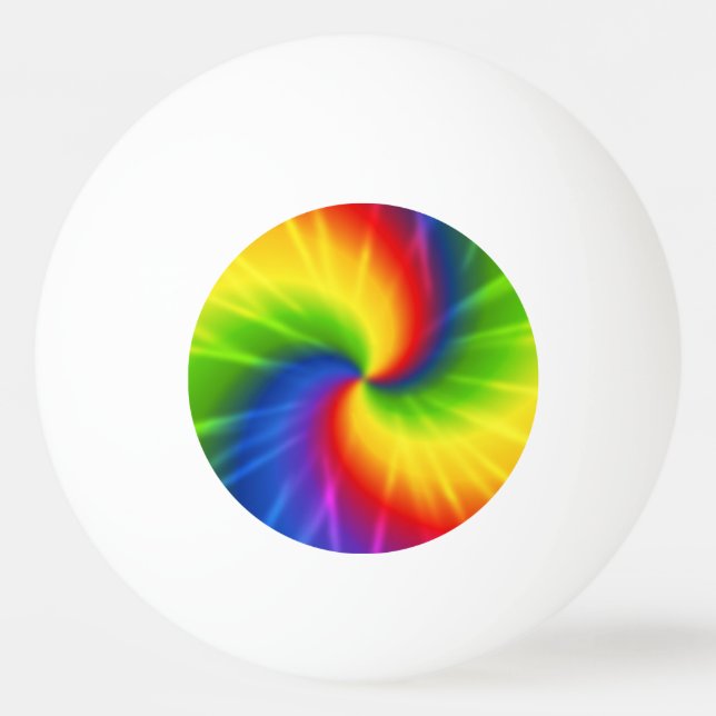 Tie Dye Rainbow Pattern Ping-Pong Ball (Front)