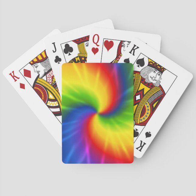 Tie Dye Rainbow Pattern Poker Cards (Back)