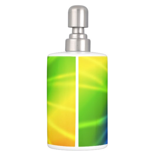 Tie Dye Rainbow Pattern Soap Dispenser & Toothbrush Holder (Back)