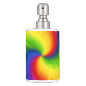 Tie Dye Rainbow Pattern Soap Dispenser & Toothbrush Holder (Front)