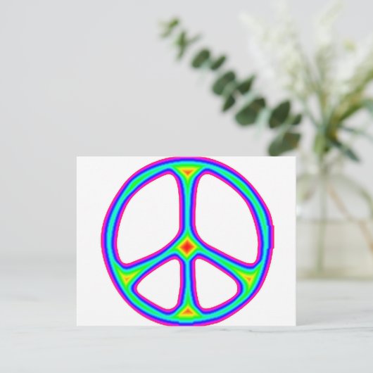 Tie Dye Rainbow Peace Sign 60's Hippie Love (Standing Front)