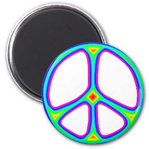Tie Dye Rainbow Peace Sign 60s Hippie Love Magnet