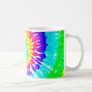 Tie Dye Rainbow Swirl Neon Rainbow Colors Pattern Coffee Mug