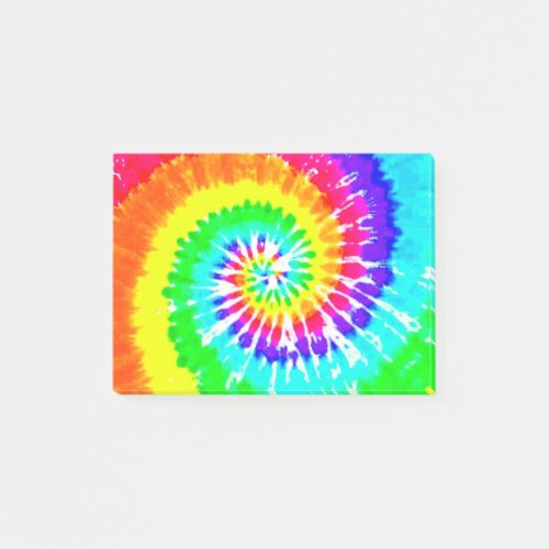 Tie Dye Rainbow Swirl Neon Rainbow Colors Pattern Post_it Notes