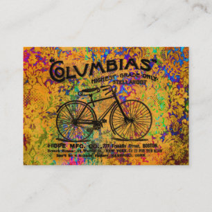 Tie Dye Read Between the Lines Vintage Bicycle Business Card