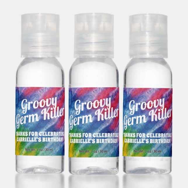Tie Dye Red Blue Personalized Party Favor Hand Sa Hand Sanitizer (Set)