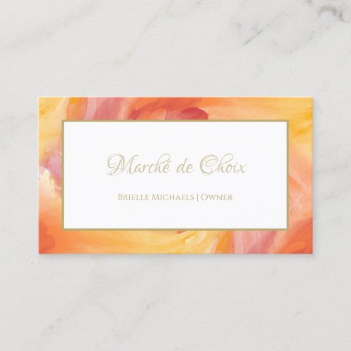 Tie_Dye Red Orange Painterly Watercolor Boutique Business Card