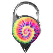 Tie Dye Retractable Badge ID Holder (Carabiner Front)