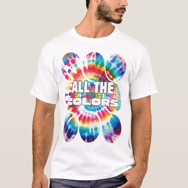 Tie-Dye Retro Funky Colors  T-Shirt (Front)