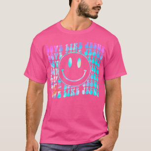 Tie Dye Retro Love Like Jesus Happy Face Aesthetic T-Shirt