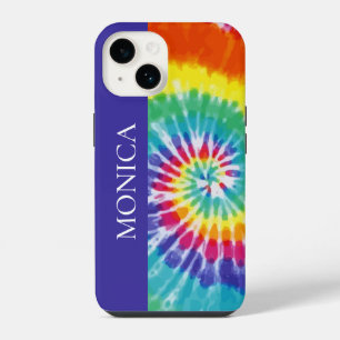 Tie Dye Retro Monogram Colorful iPhone 14 Case
