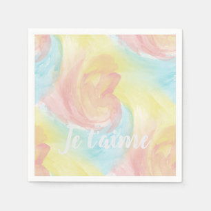 Tie-Dye Retro Pastel Painterly Watercolor in Love Napkins