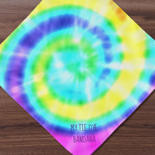 Tie Dye Retro Rainbow 70s Hippie Fashion Bandana