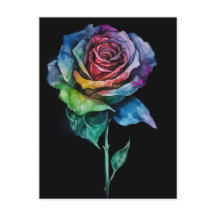 Tie Dye Rose Print