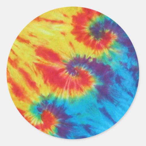 Tie dye round sticker