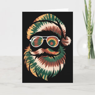 Tie Dye Santa Claus Face Xmas Boys Girls Kids Adul Card