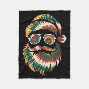 Tie Dye Santa Claus Face Xmas Boys Girls Kids Adul Fleece Blanket