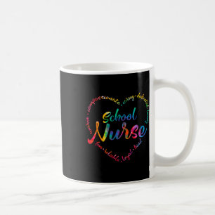 Tie Dye School Nurse Heart Word Nursing Nurse Day  Coffee Mug