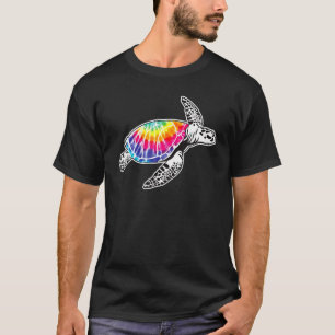 Tie Dye Sea Turtle Lovers Fun Hippie Retro Ocean L T-Shirt