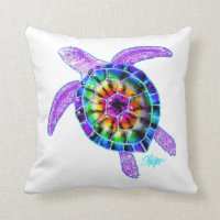 Tie Dye Sea Turtle Pillow
