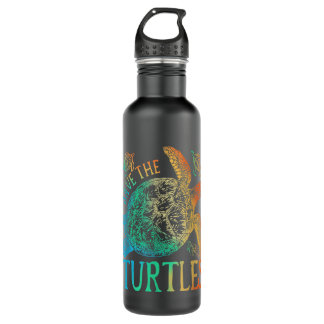 Tie Dye Sea Turtle, save the turtles, women & men Stainless Steel Water Bottle