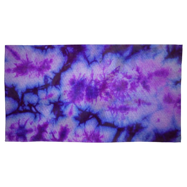 Tie Dye Shades of Purple & Blue Pillow Case (Front)