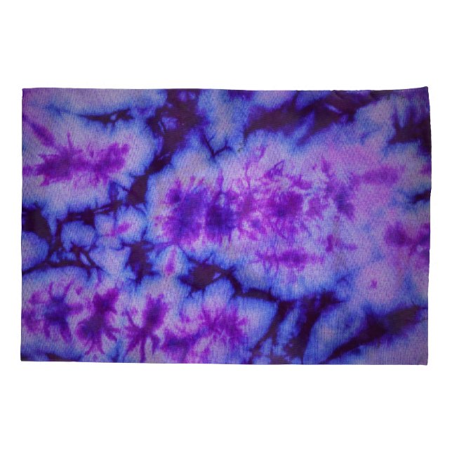 Tie Dye Shades of Purple & Blue Pillow Case (Back)