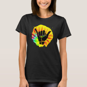 Tie-Dye Shaka Hand Loose Rainbow Color Surfing Hip T-Shirt
