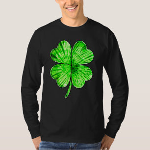 Tie Dye Shamrock Lucky Four Leaf C St Patrick's Da T-Shirt