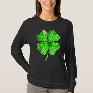 Tie Dye Shamrock Lucky Four Leaf C St Patrick's Da T-Shirt